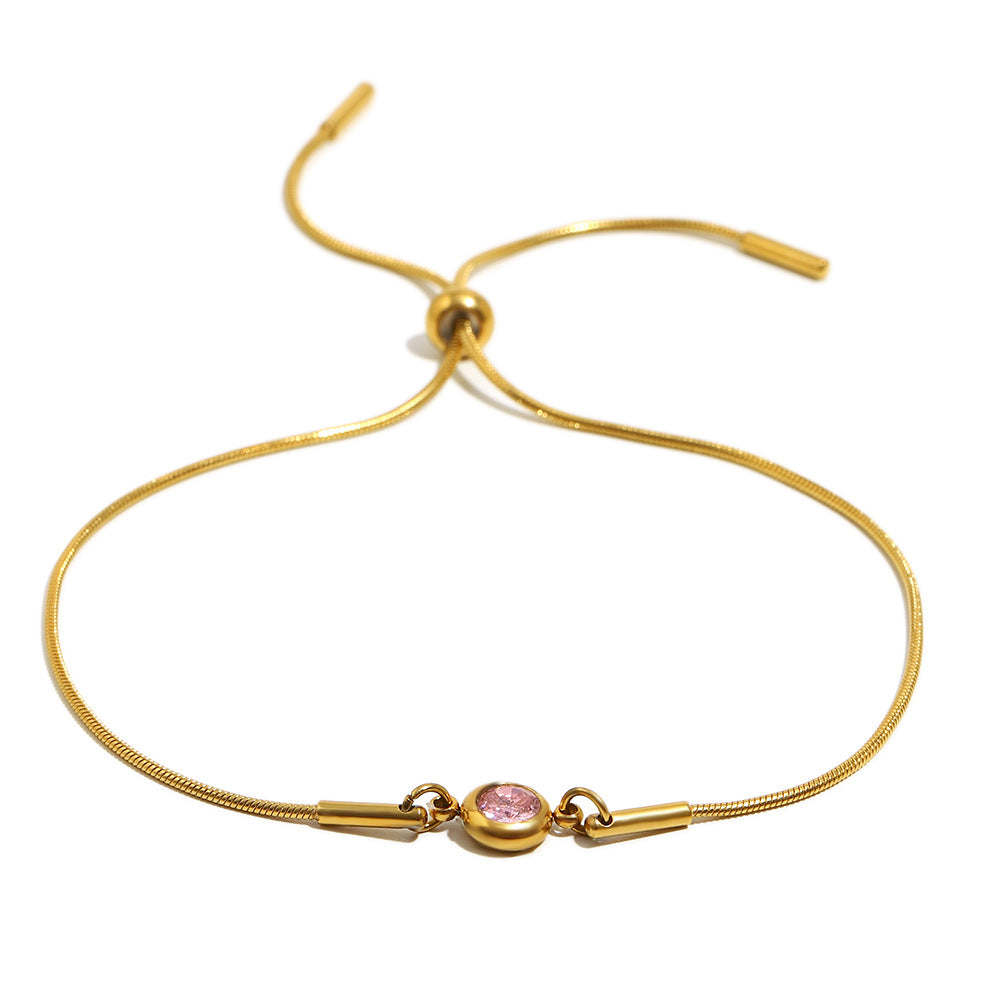 Adjustable Snake Chain Zirconium Bracelet