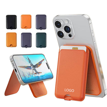 Magsafe Leather Card Holder with Phone Stand