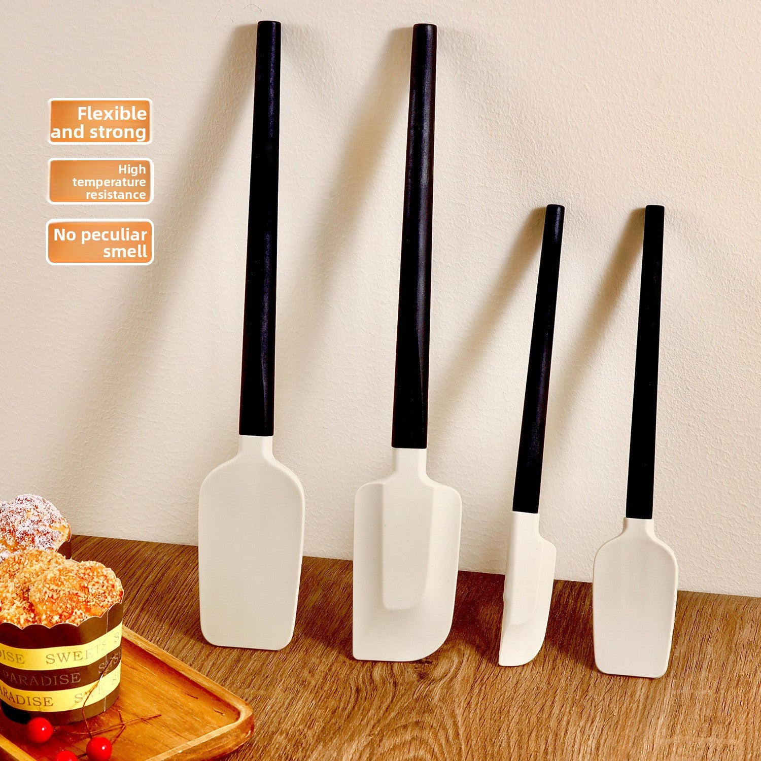 Silicone Baking Scraper with Wood Handle
