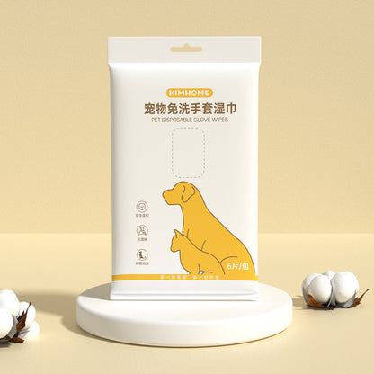 Pet Cleaning Gloves Waterless Wipe