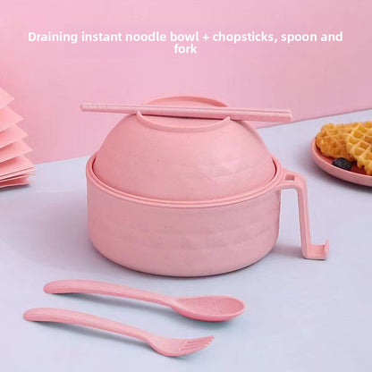 Microwave Safe Japanese Style Noodle Bowl with Utensils