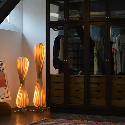 Nordic Wood Veneer LED Table Lamp