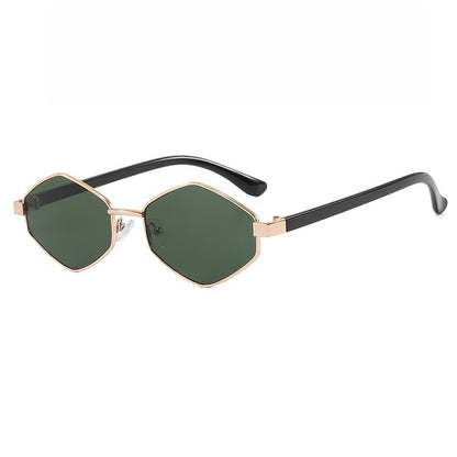 Diamond-Shaped UV Protection Metal Frame Sunglasses
