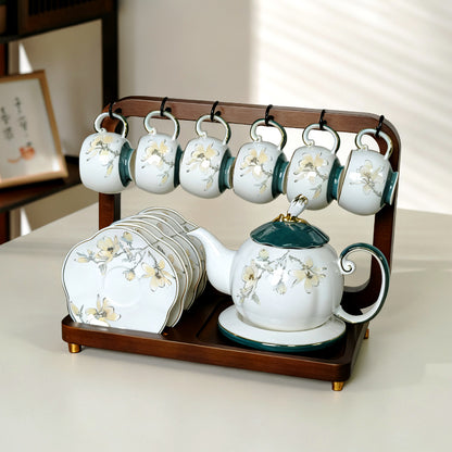 New Chinese-style tea set, luxury living room afternoon tea set including teapot and teacups