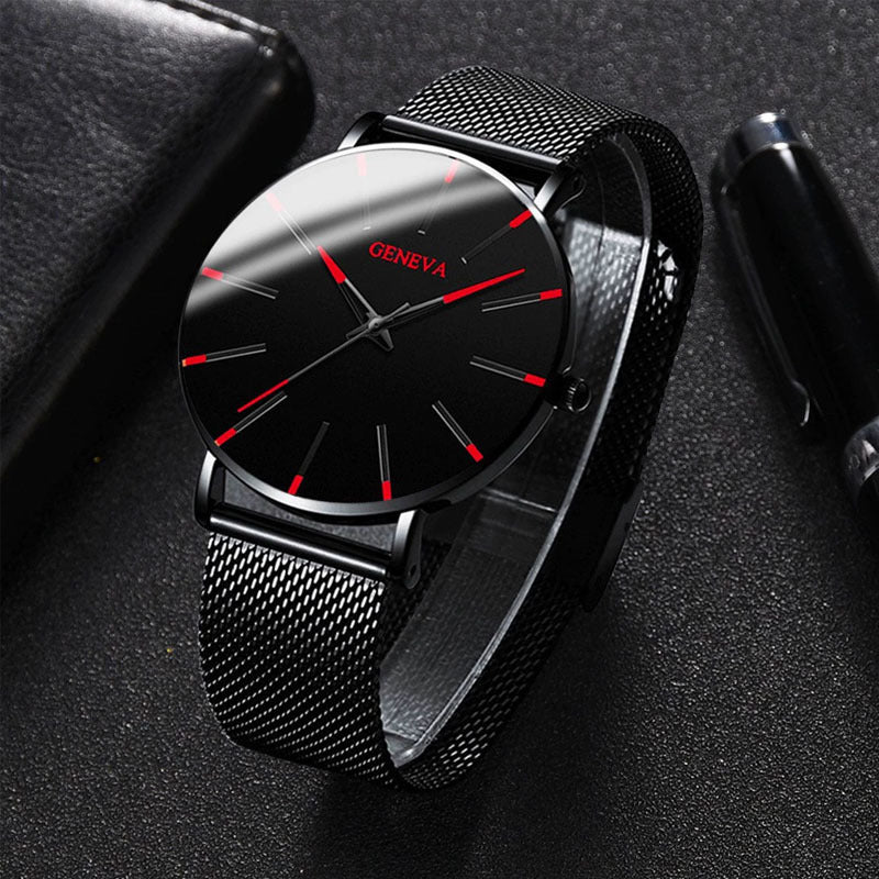 Quartz Watch with Alloy Mesh Strap