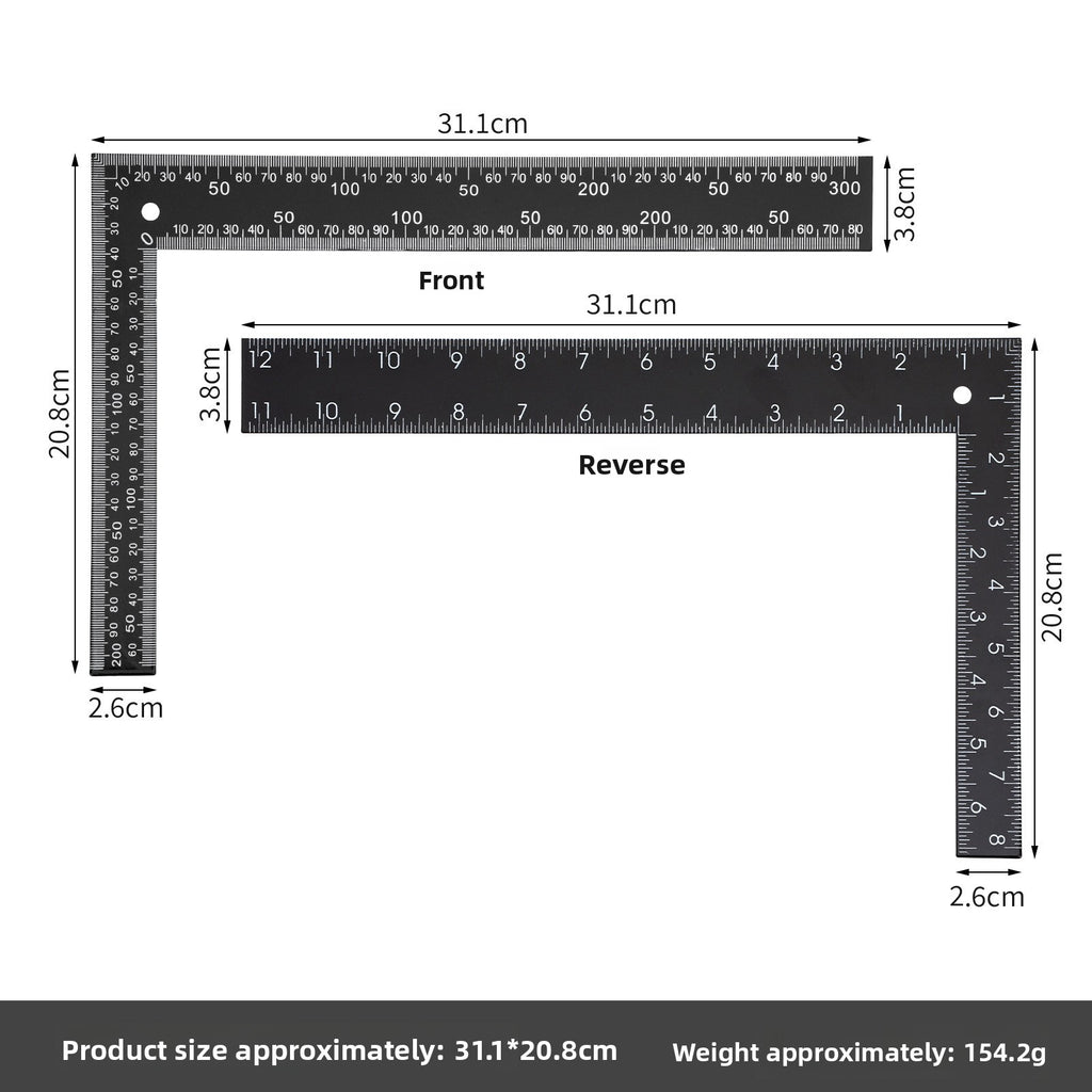 black steel ruler multifunctional combined angle ruler
