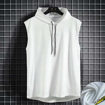 Mens Sleeveless Hooded Sweatshirt