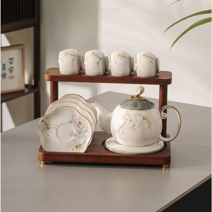 New Chinese-style tea set, luxury living room afternoon tea set including teapot and teacups