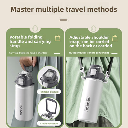 Stainless Steel Insulated Water Bottle with Straw