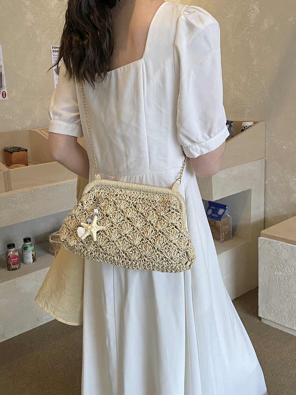 Retro Woven Straw Shoulder Bag