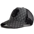 Embroidered Plaid Baseball Cap with Leather Label