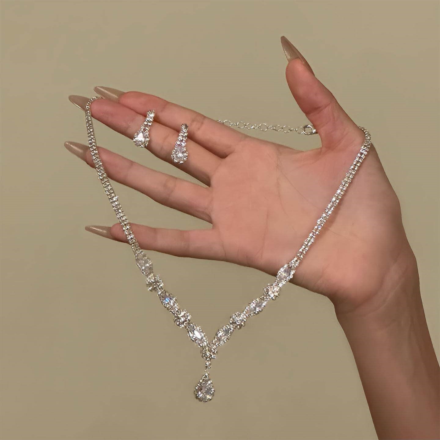 Sparkling Star Necklace and Earrings