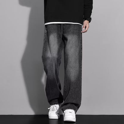 Retro Loose Fit Denim Pants for Men
