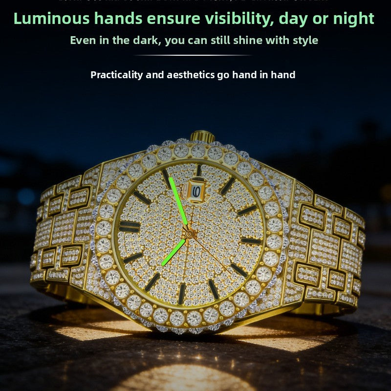 Luxury Men Quartz Watch Full Diamond