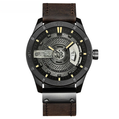 Curren Mens Calendar Leather Strap Watch