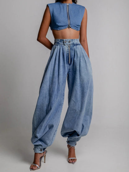 Womens High Waist Wide Leg Pants