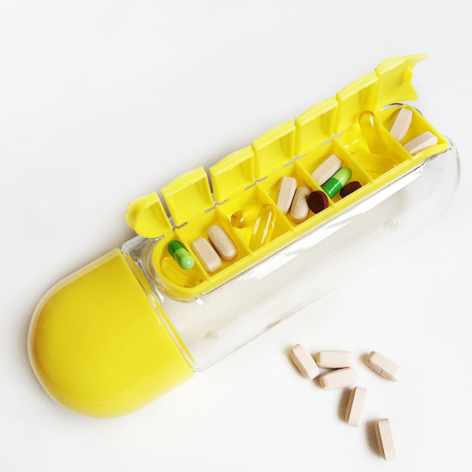 Two-in-One Pill Organizer Water Bottle