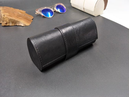 Large Vintage Leather Handmade Glasses Box