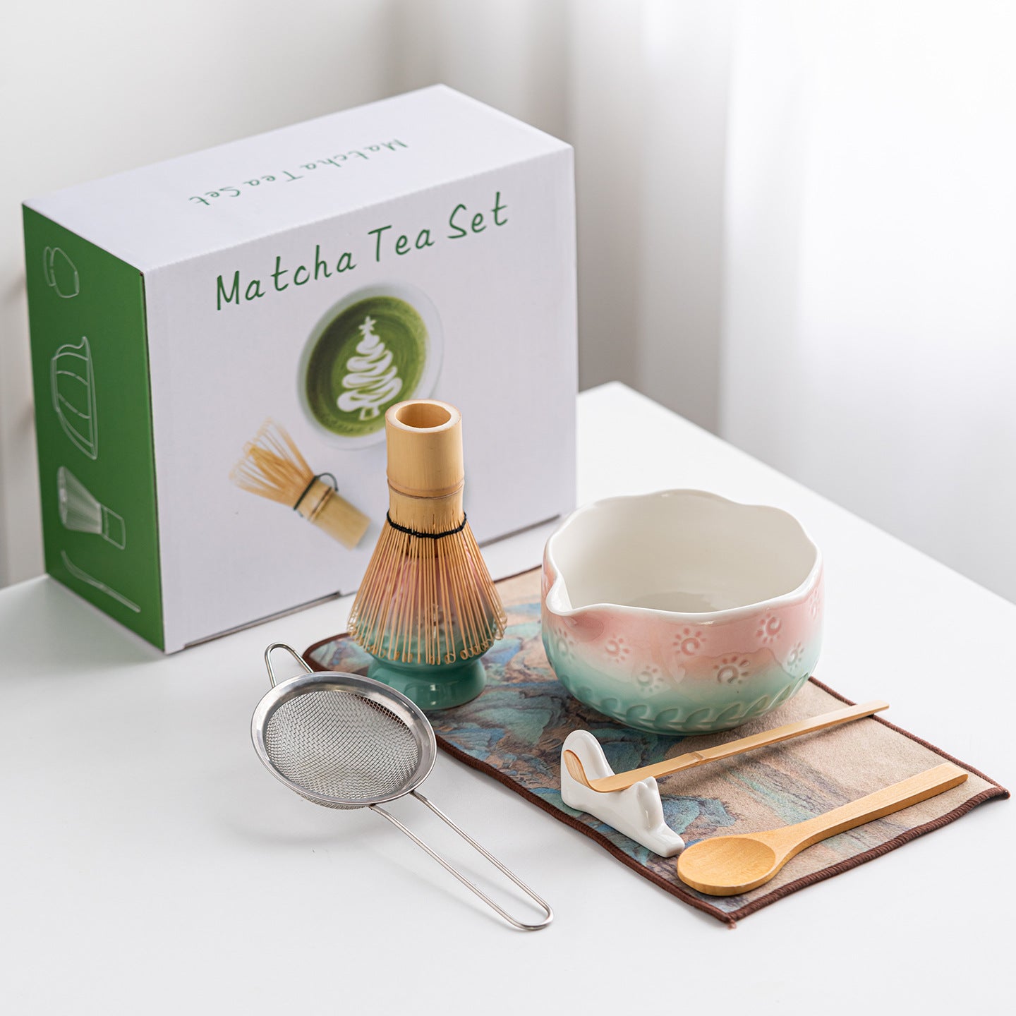 Sun and Wheat Ear Matcha Bowl