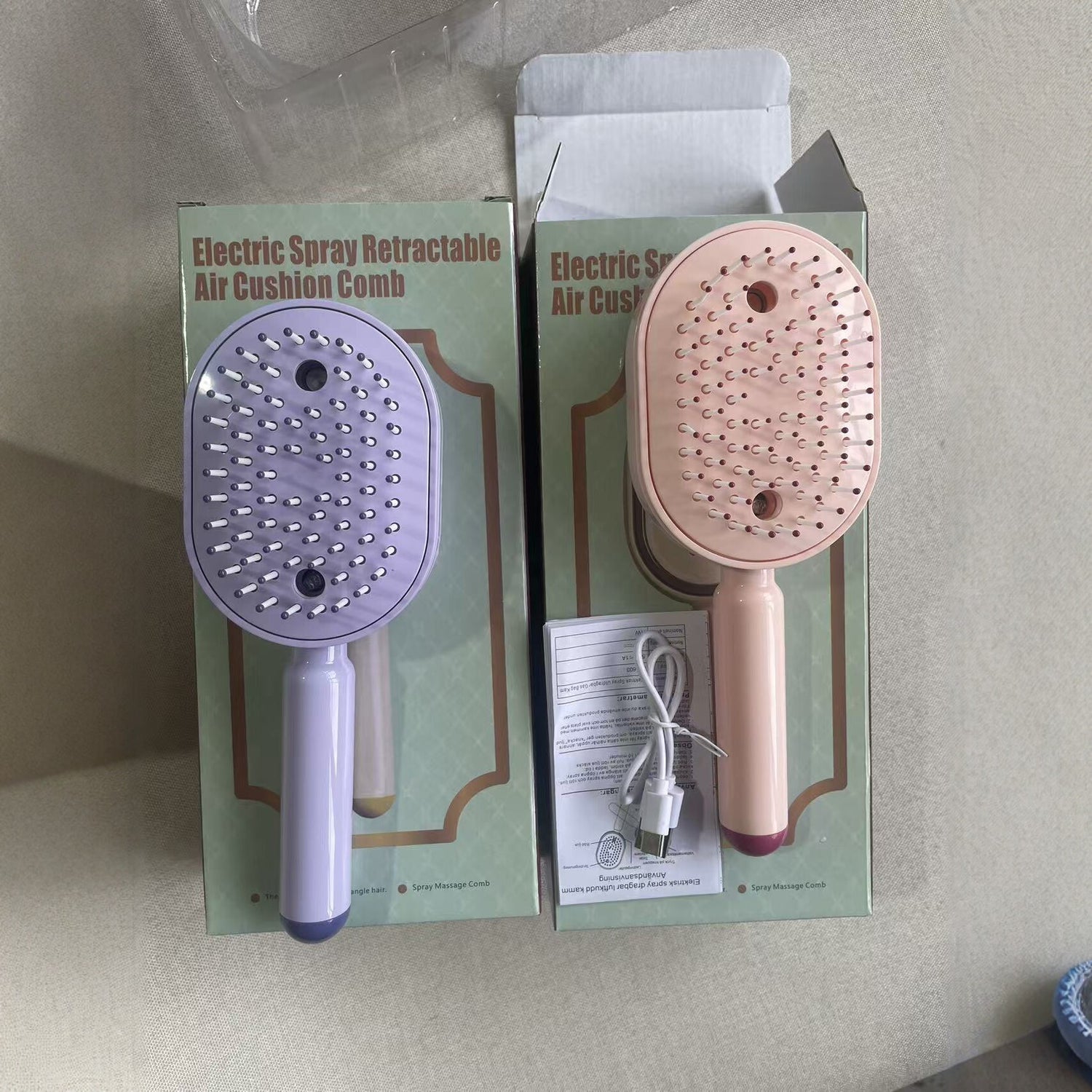 Electric Hair Comb with Oil Spray and Massage Function