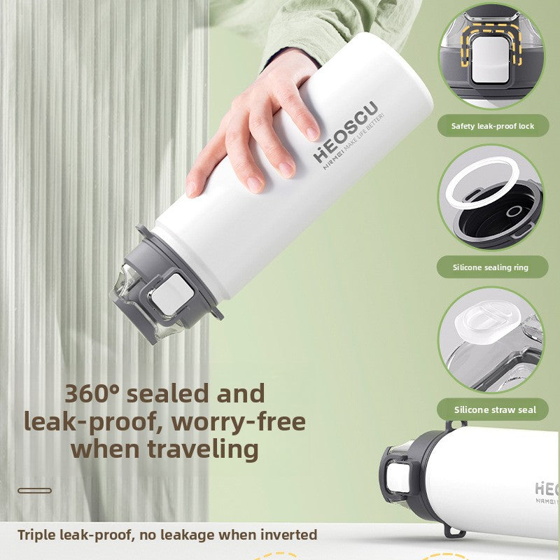 Stainless Steel Insulated Water Bottle with Straw
