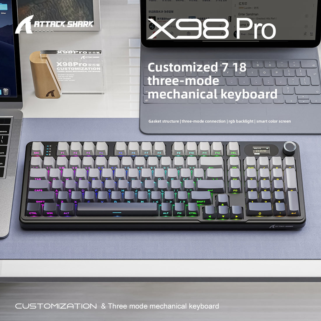 Attack Shark X98Pro Triple Mode RGB Wireless Mechanical Keyboard