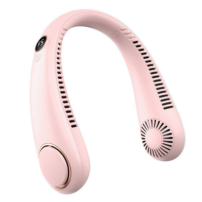 Bladeless USB Rechargeable Neck Fan with Digital Display
