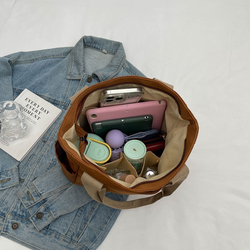 Large Capacity Canvas Tote Bag for College