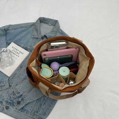 Large Capacity Canvas Tote Bag for College