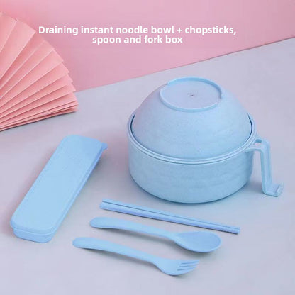 Microwave Safe Japanese Style Noodle Bowl with Utensils