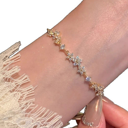 French-Style Dreamy Floral Garden Bracelet for Women