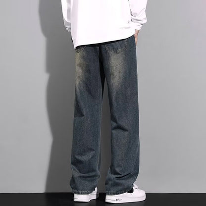 Retro Loose Fit Denim Pants for Men