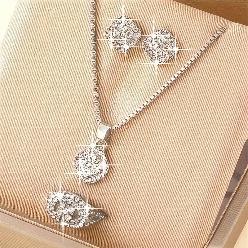 Geometric Diamond-accented Jewelry Set