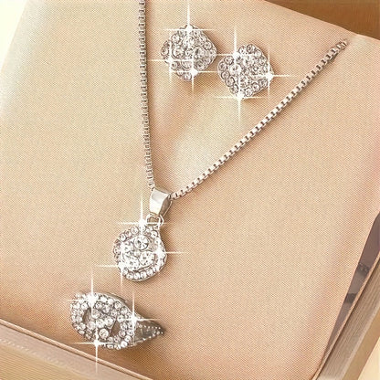 Geometric Diamond-accented Jewelry Set