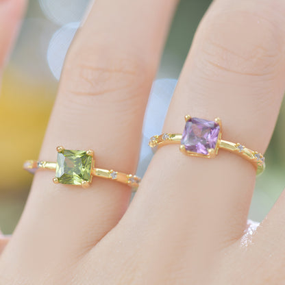 French Style Zircon Butterfly Open Ring