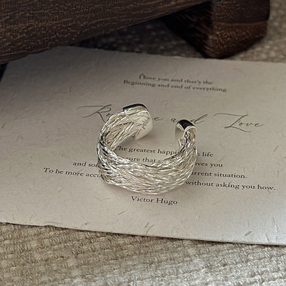 Woven Cross Vintage Open Ring
