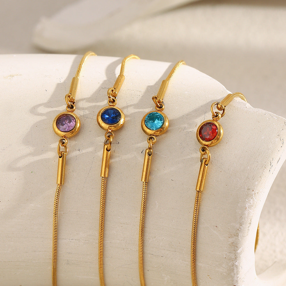 Adjustable Snake Chain Zirconium Bracelet