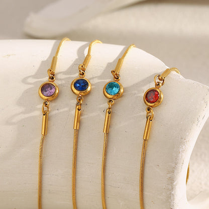 Adjustable Snake Chain Zirconium Bracelet