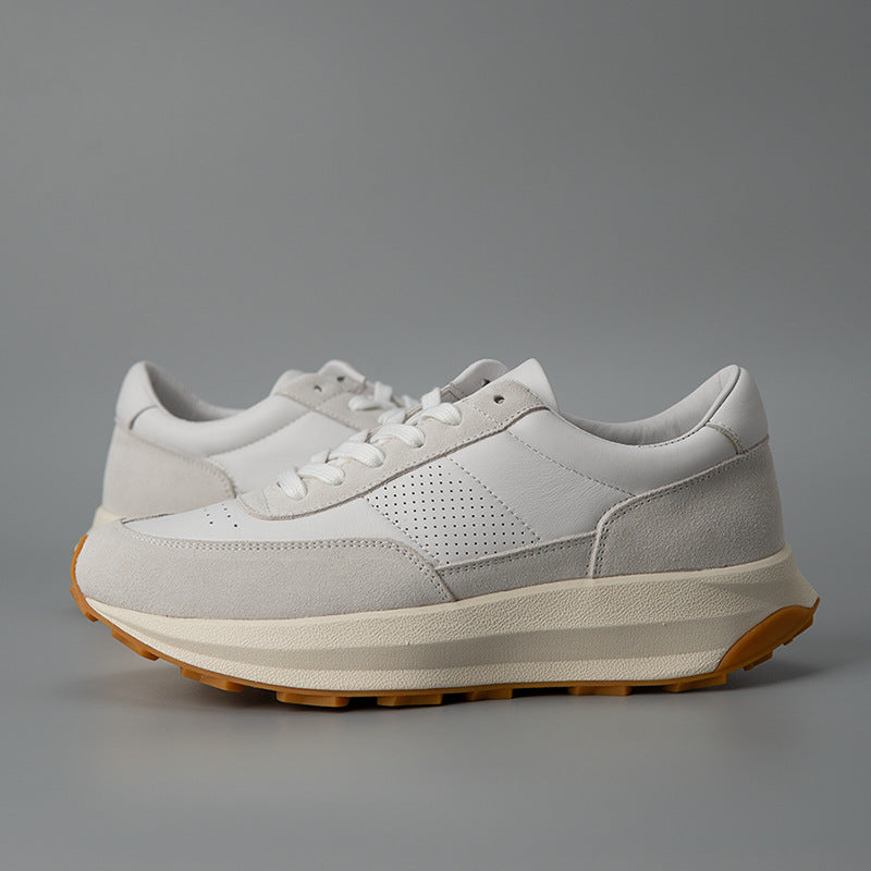 Men's Leather Low Top Breathable Casual Shoes