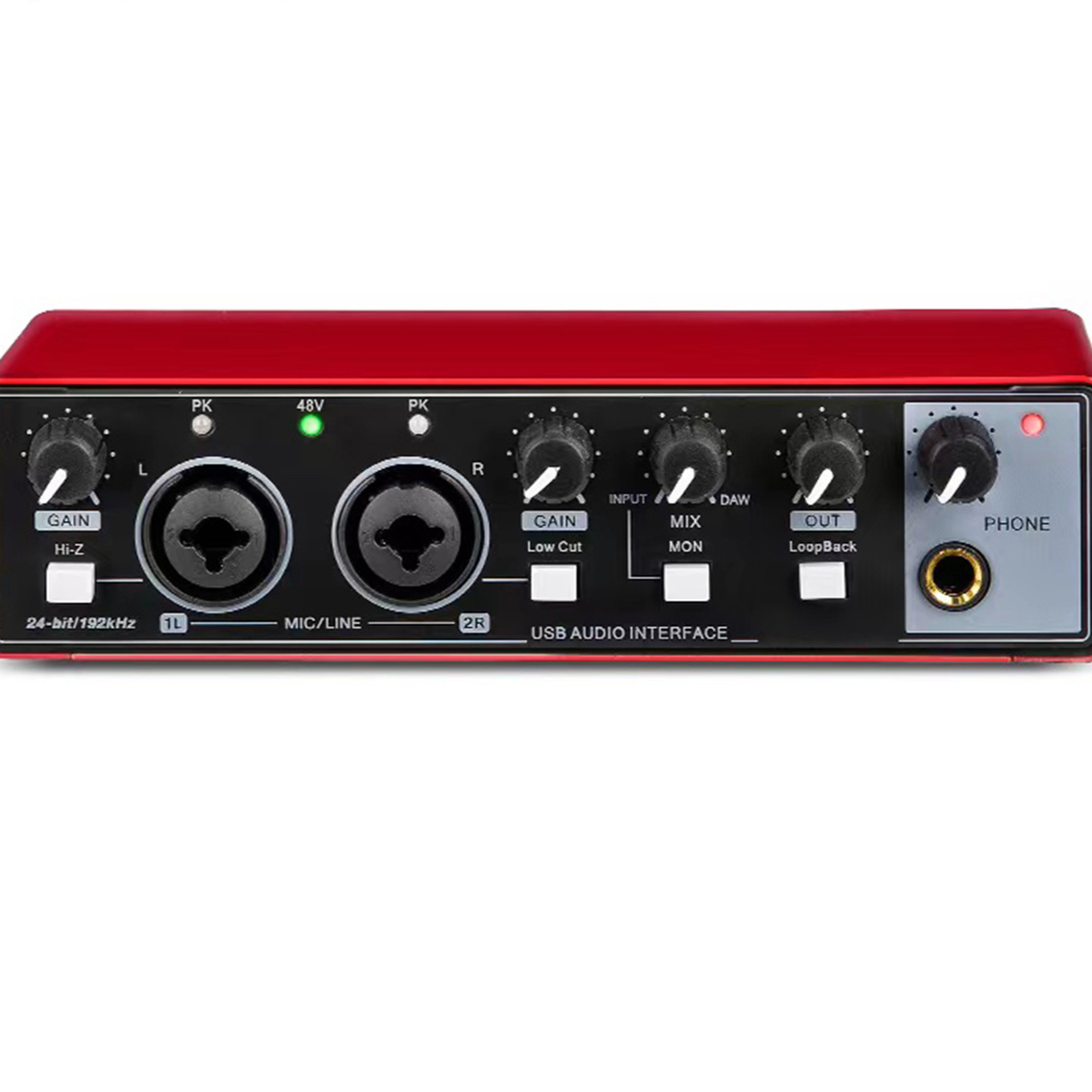 Professional External USB Sound Card with 48V Phantom Power