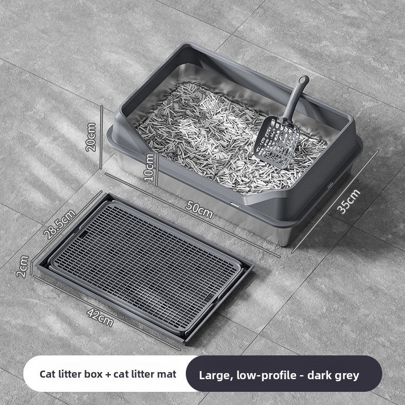 Stainless Steel Cat Litter Box with Anti-Splash Cover