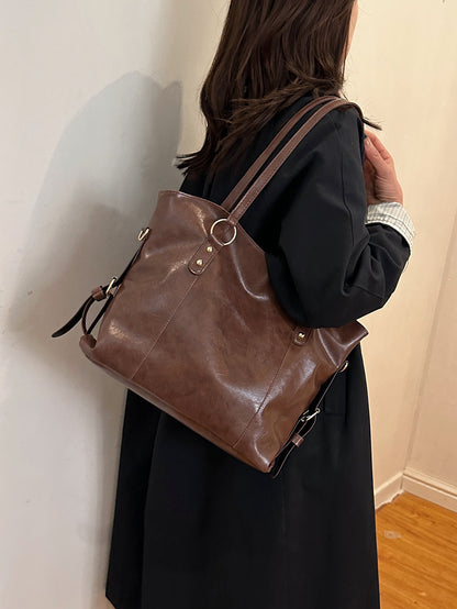 Fashion Large Capacity PU Leather Crossbody Handbag