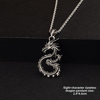 Titanium Steel Twist Chain Necklace Pendant