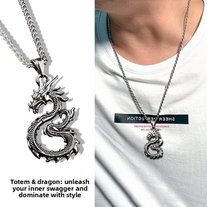 Titanium Steel Twist Chain Necklace Pendant
