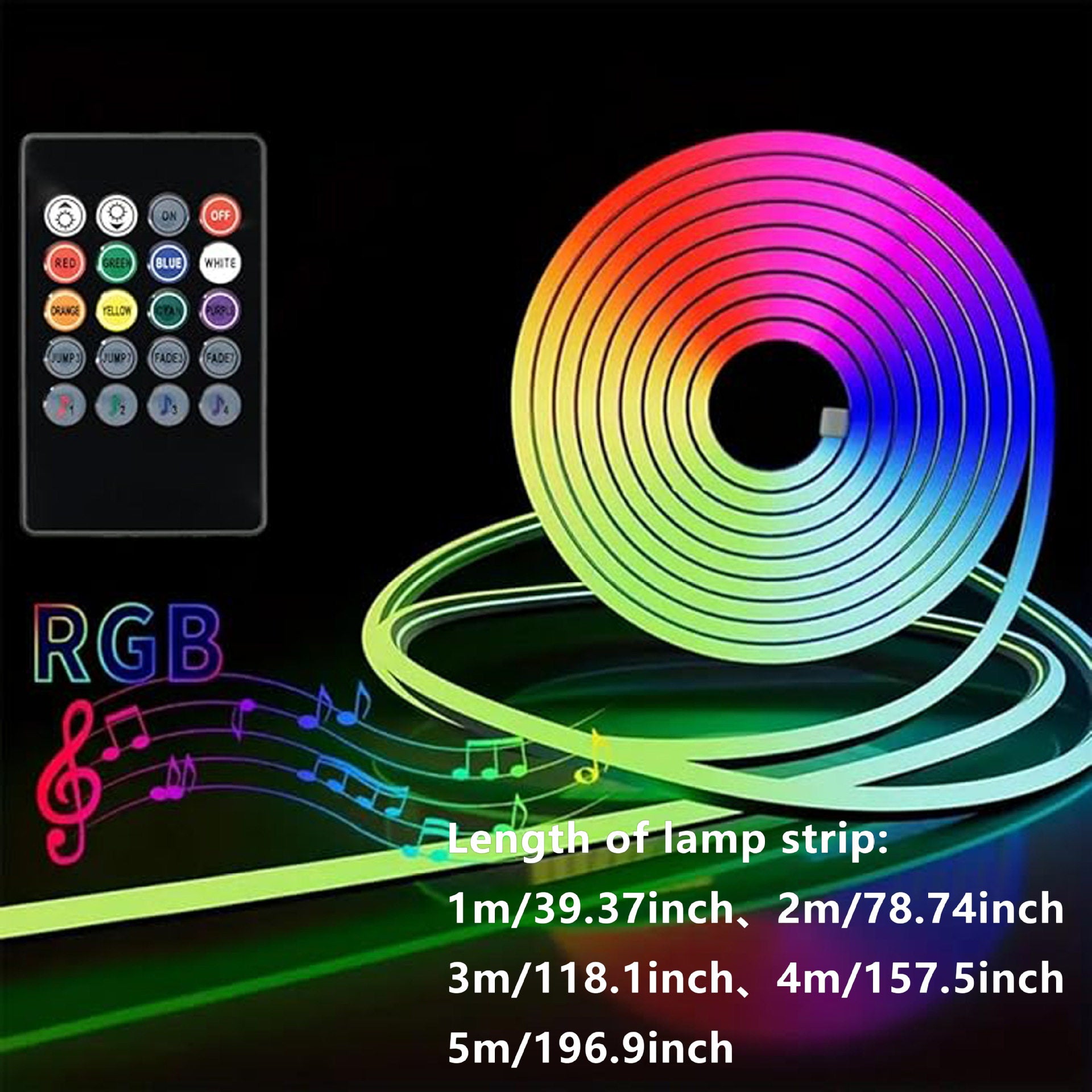 RGB Flexible Silicone Neon Light Strip with Remote Control