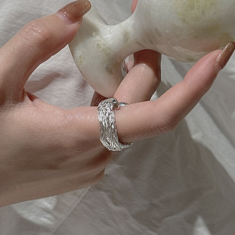Woven Cross Vintage Open Ring