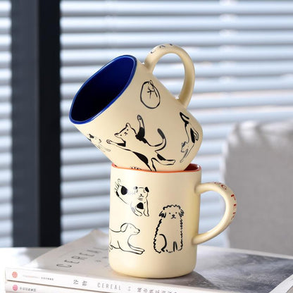 Cartoon Cat Dog Ceramic Mug