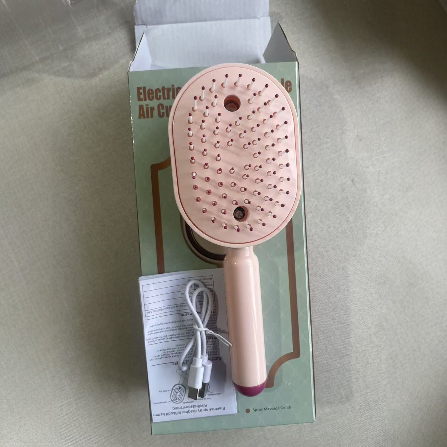 Electric Hair Comb with Oil Spray and Massage Function
