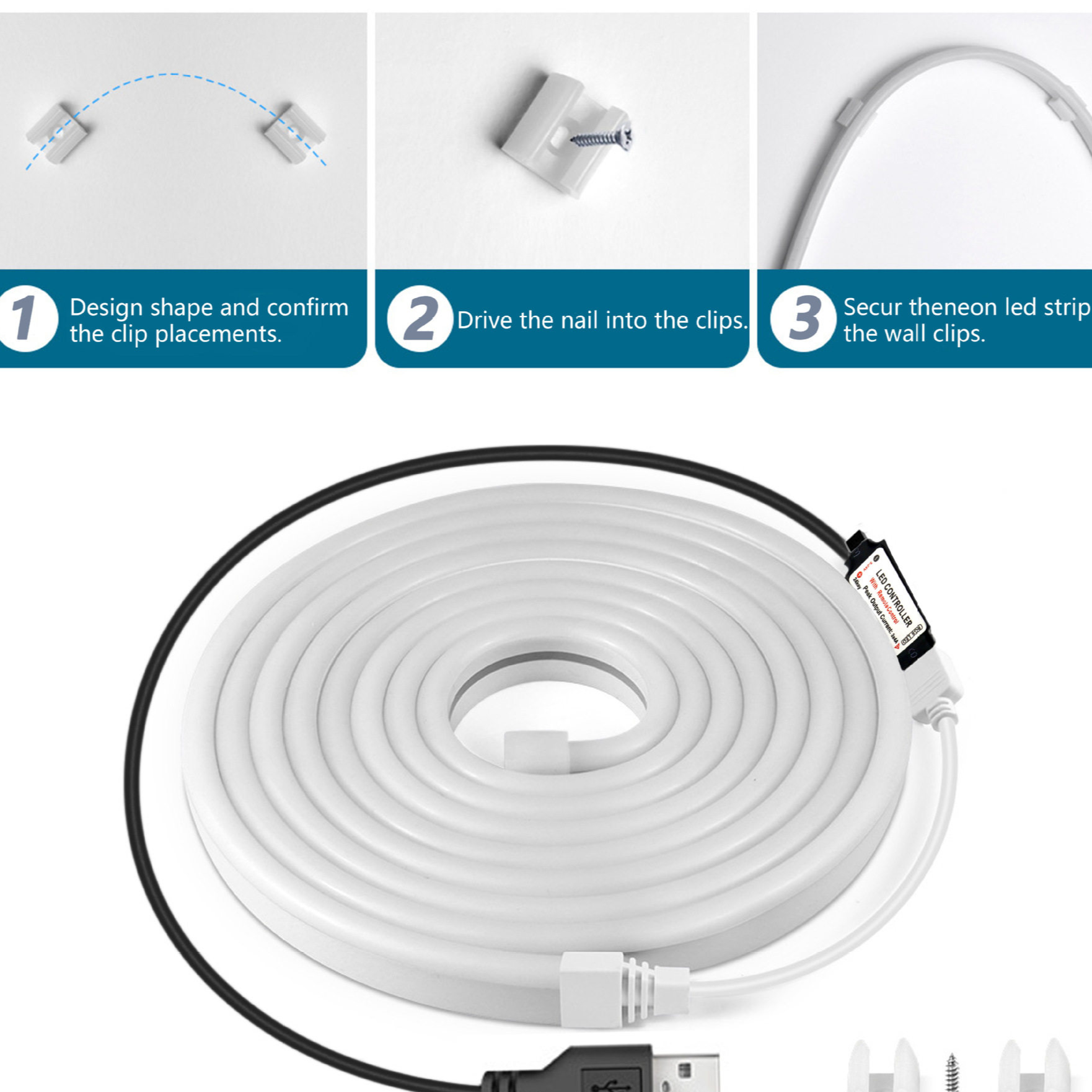 RGB Flexible Silicone Neon Light Strip with Remote Control