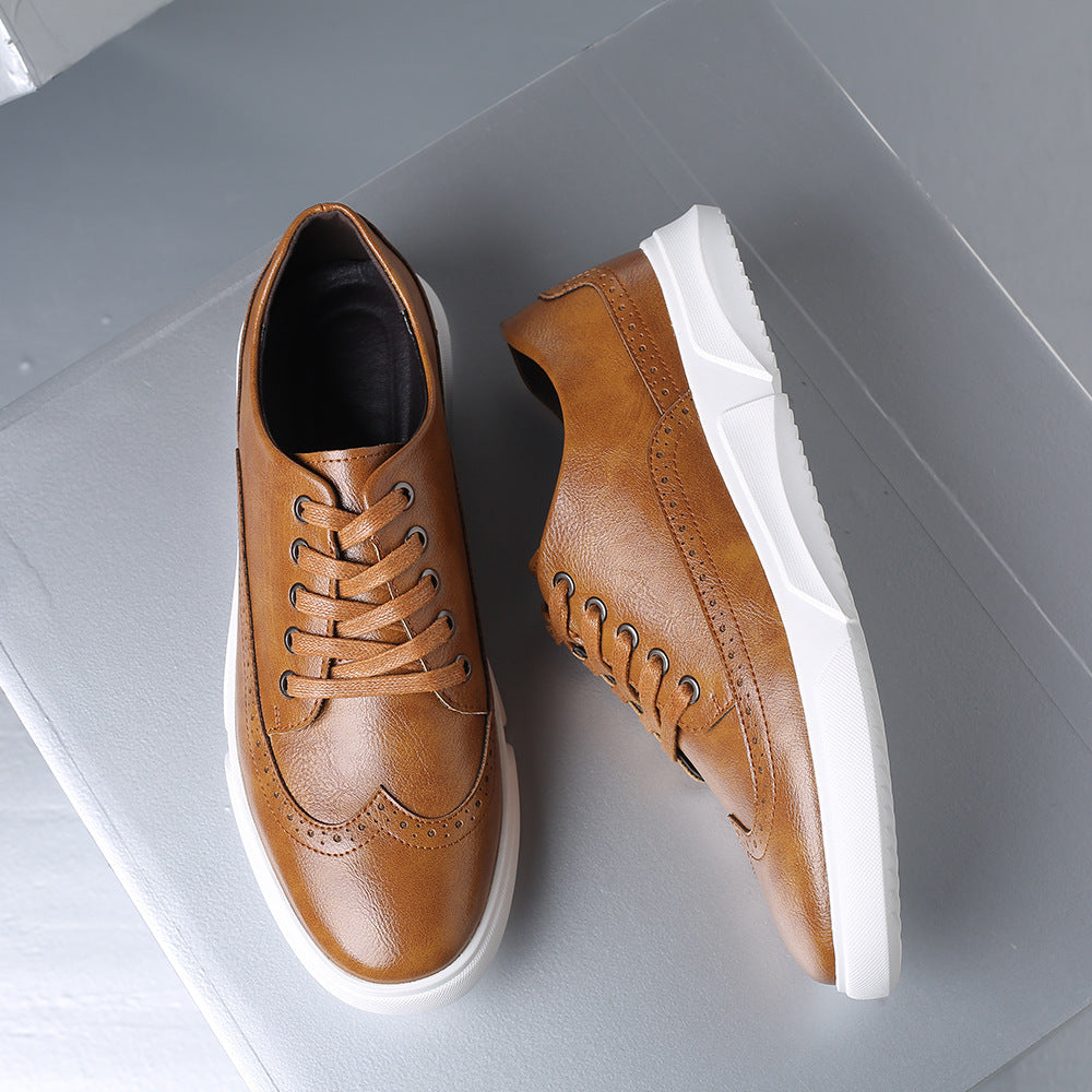 Men's Casual Leather Lace-Up Shoes